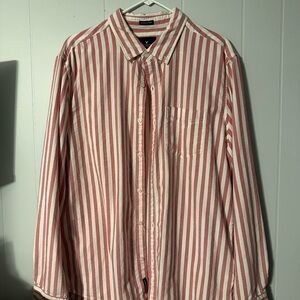 American Eagle Outfitters Pink and White Striped Shirt